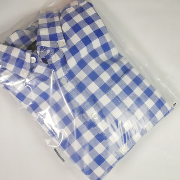 J Crew Oxford Mens Size S Blue and White Checked Button Down Shirt Long Sleeve - Picture 11 of 11